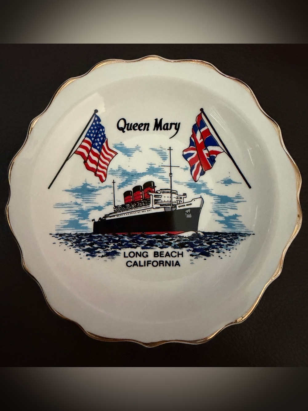 Vintage Queen Mary Long Beach California Commemorative Opening Edition Plate